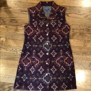 Pendleton Button Up Tunic Vest Dress